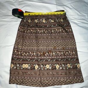 Vintage Floral Brown Skirt
